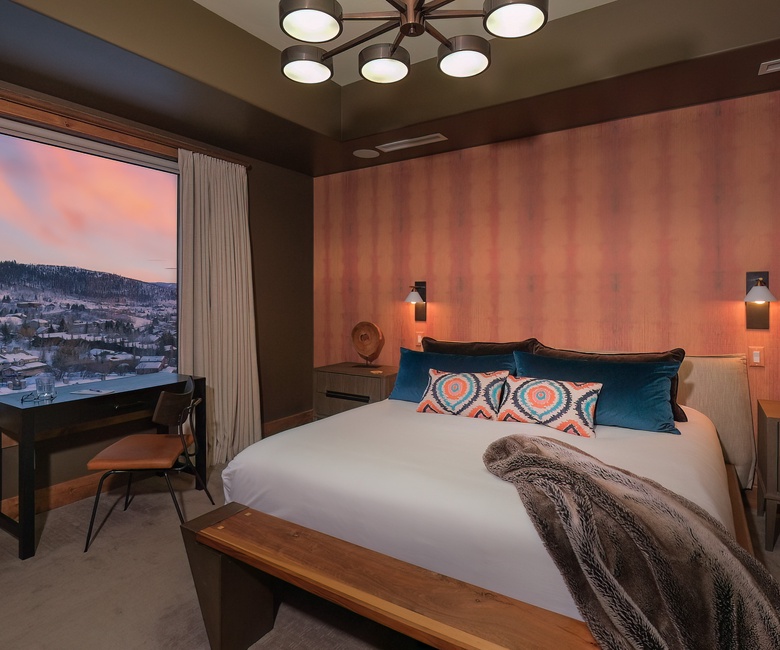 Bedroom 1, Main Level - Primary king suite with fireplace and views