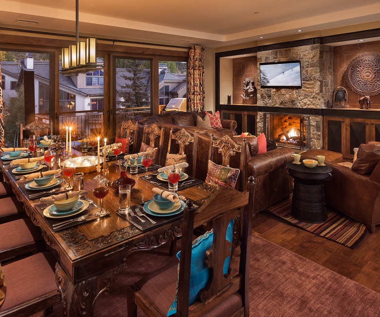 Great Room, Main Level - Open-concept living and dining space with fireplace