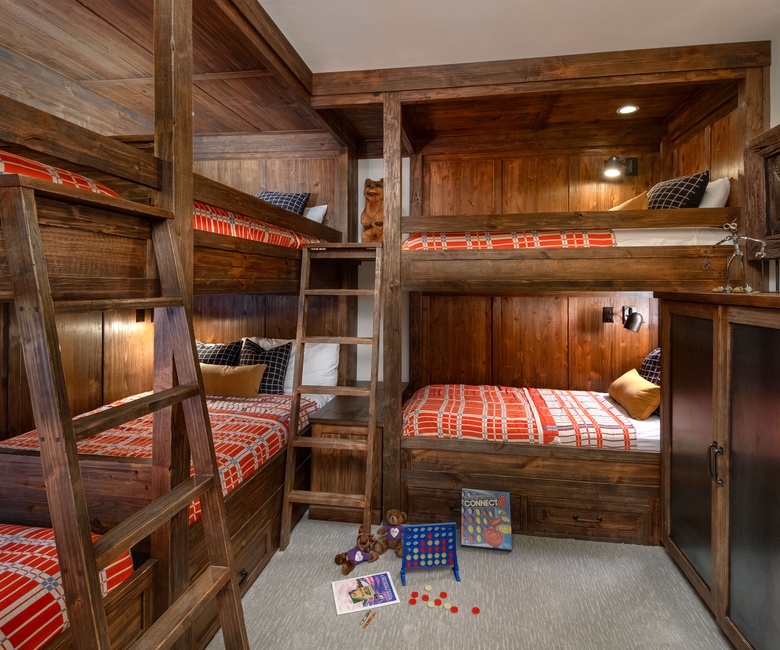 Bedroom 2, Main Level - Bunk bedroom with full-over-full bunk and twin-over-twin bunk