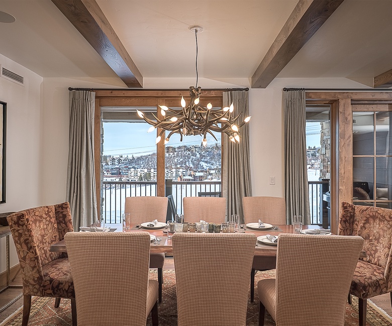 Dining Area, Main Level - With ski slope views