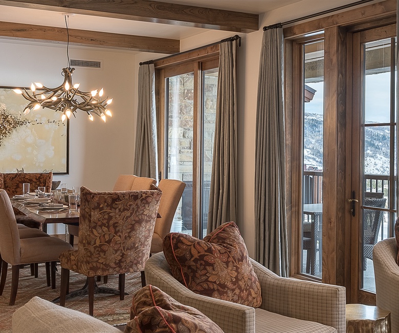 Dining Area, Main Level - With ski slope views