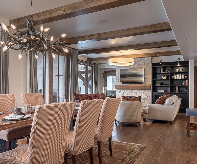 Dining Area, Main Level - With ski slope views