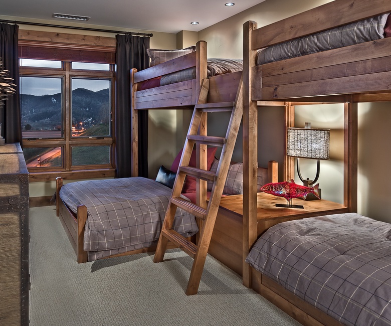Bedroom 4, Main Level - XL twin-over-queen bunk and XL twin-over-XL twin bunk