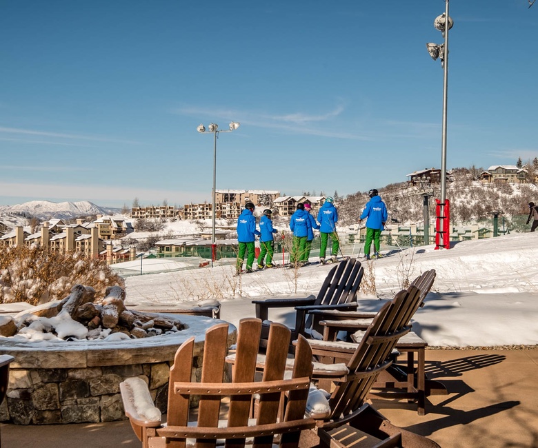 Ski-in community fire pit