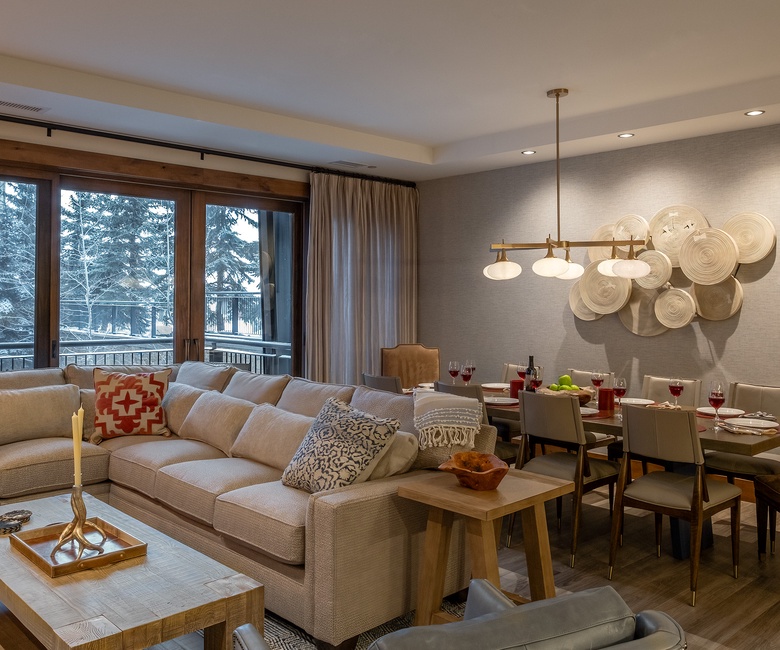 Great Room, Main Level - Open living area flowing into dining space