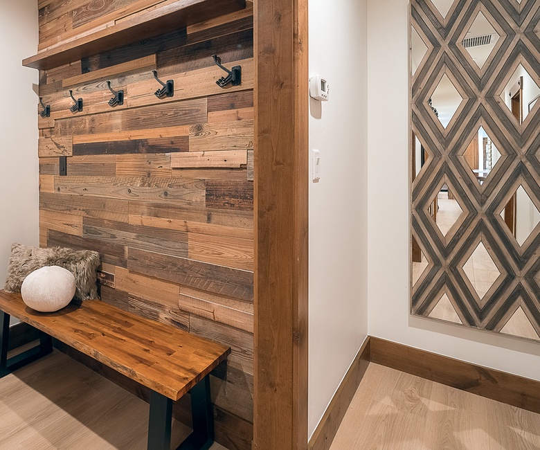 Entryway, Main Level - Bench seating with wall hooks