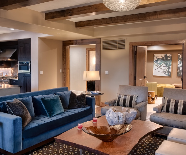 Great Room, Main Level - Cozy fireplace and slopeside views