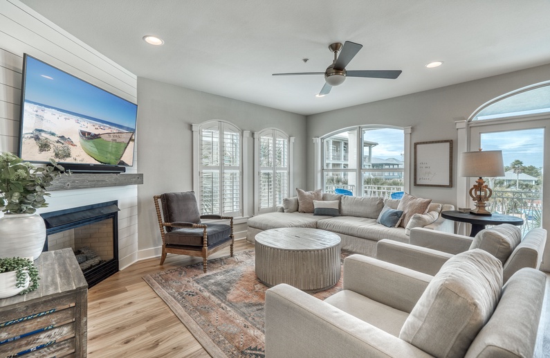 Open Concept Living Space with Pool Views!