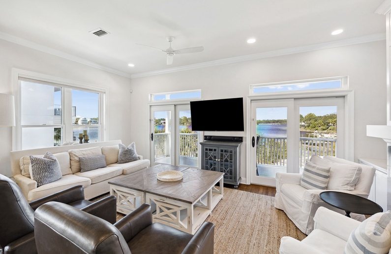 Bright & Airy Living Area with Stunning Lake Views!