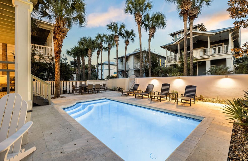 Enjoy Evening Dips in the Private, Heated Pool!