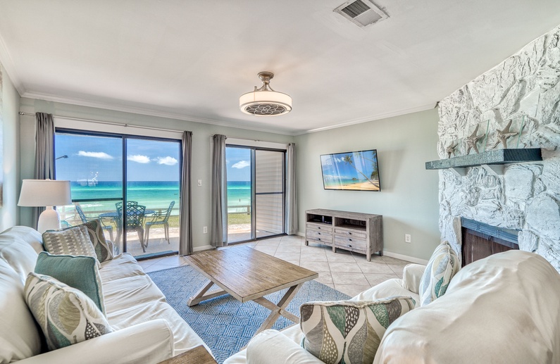 Living Room - Offering Direct Access to the Gulf Front Patio