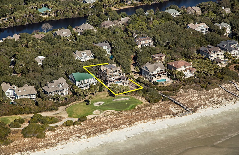 Aerial view of the home