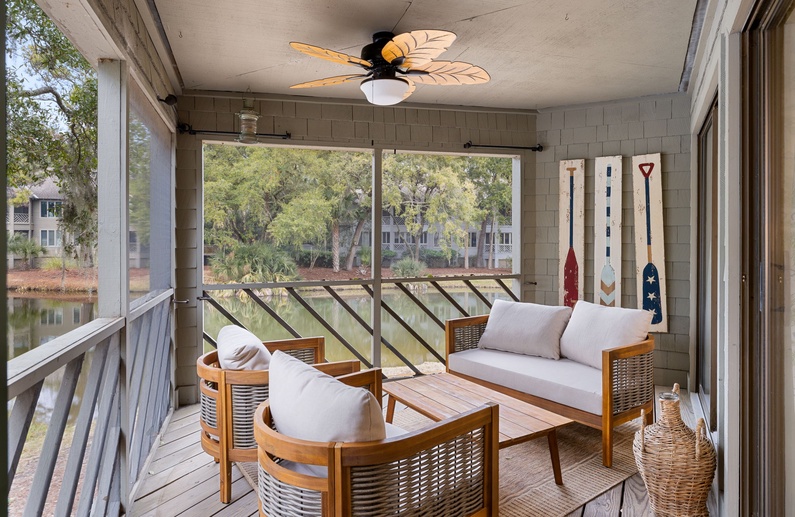 Screened Porch Overlooking the Lagoon