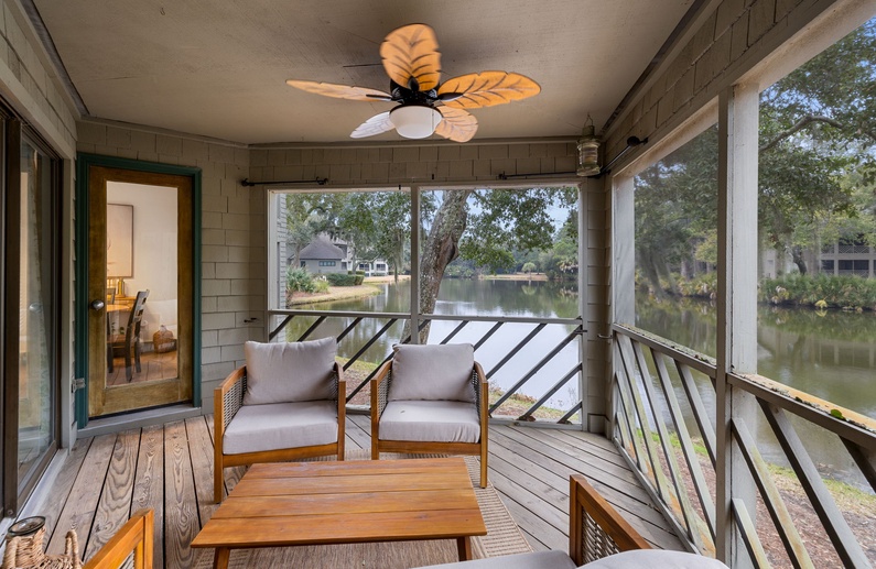 Screened Porch Overlooking the Lagoon