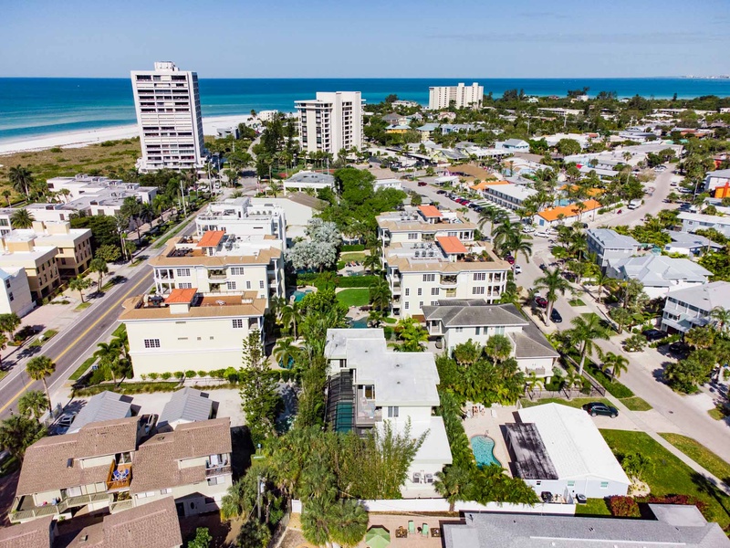 Aerial view of home and surroundings