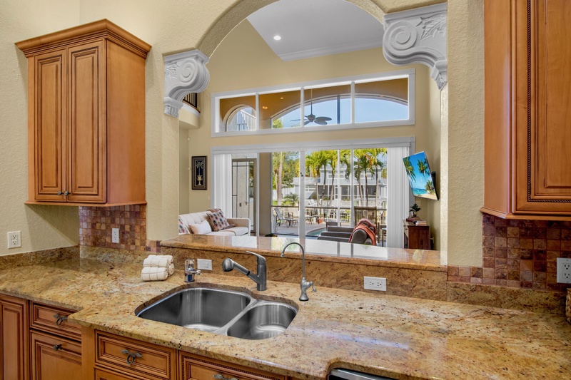 Gourmet kitchen with granite counters