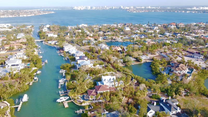 Aerial View of Canal Home