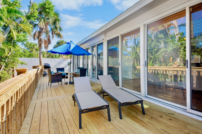 Outdoor seating and dining area