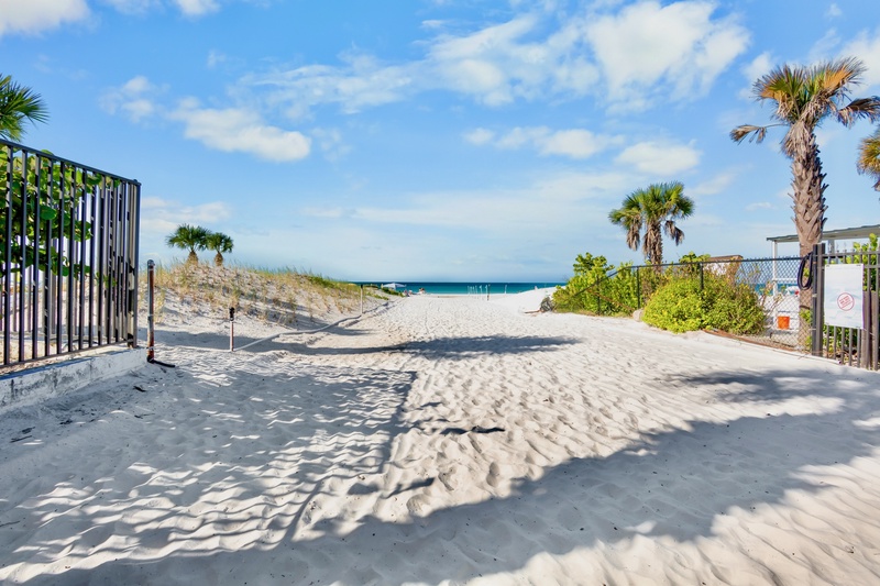 Just steps away from the beach