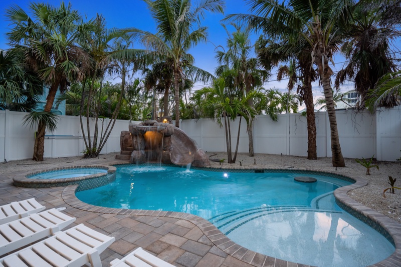 Private Pool and Spa, Water Slide