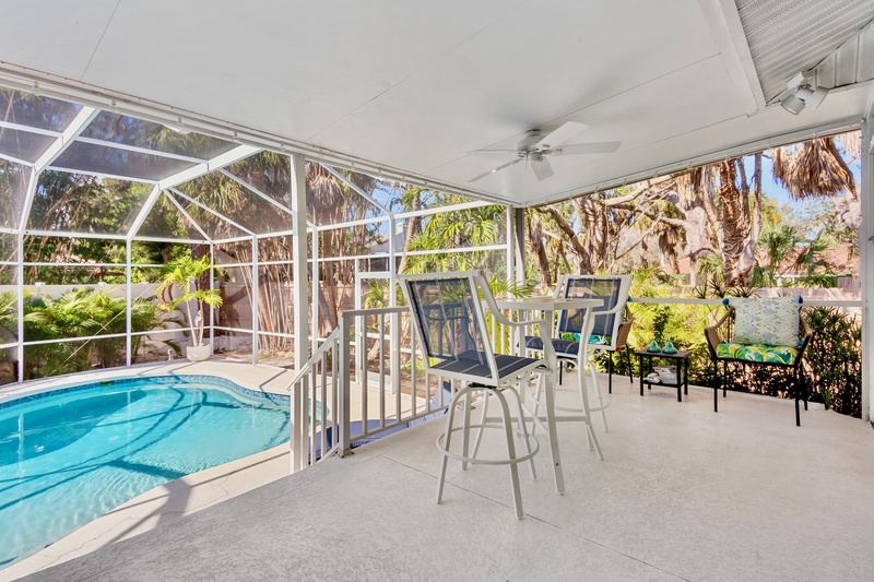 Peaceful lanai lounge space