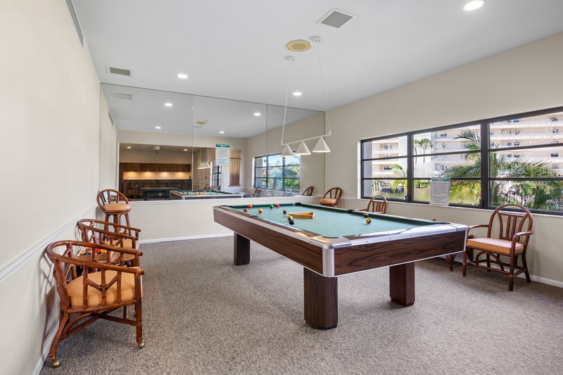 Gulf and Bay Club Pool table in Clubhouse