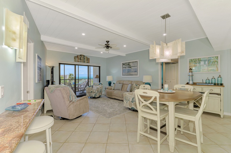 Open-concept living and dining space