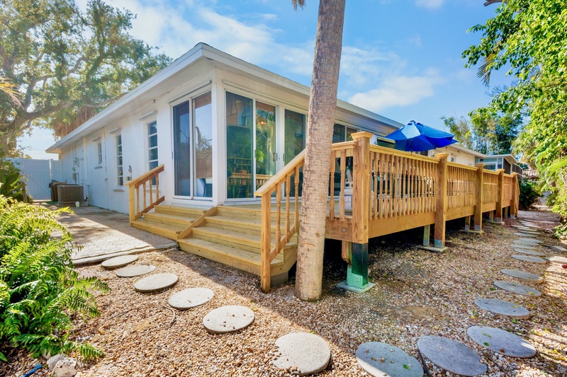 Outdoor seating and dining area
