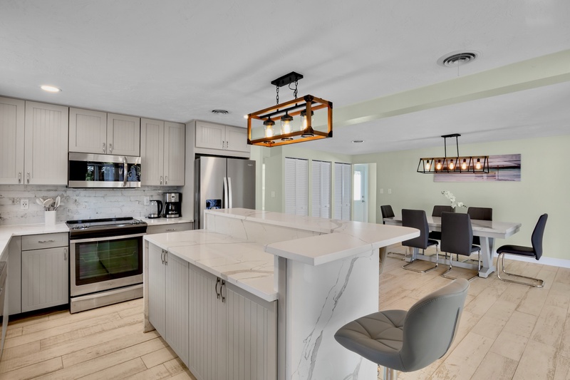 Kitchen view and dining area