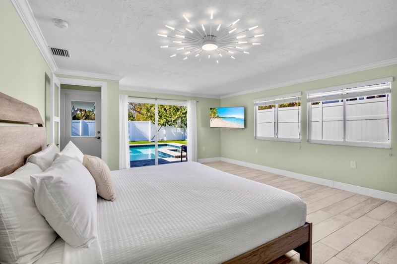 Primary Bedroom, King bed with Patio access