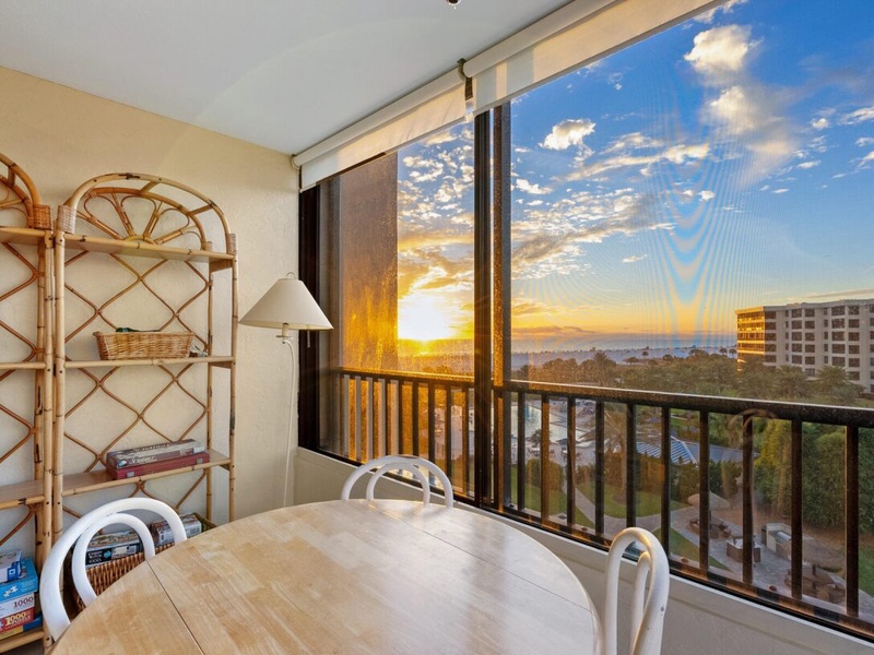 Watch golden sunsets paint the sky from your private balcony, where evening dining becomes magical with panoramic views stretching beyond the trees.