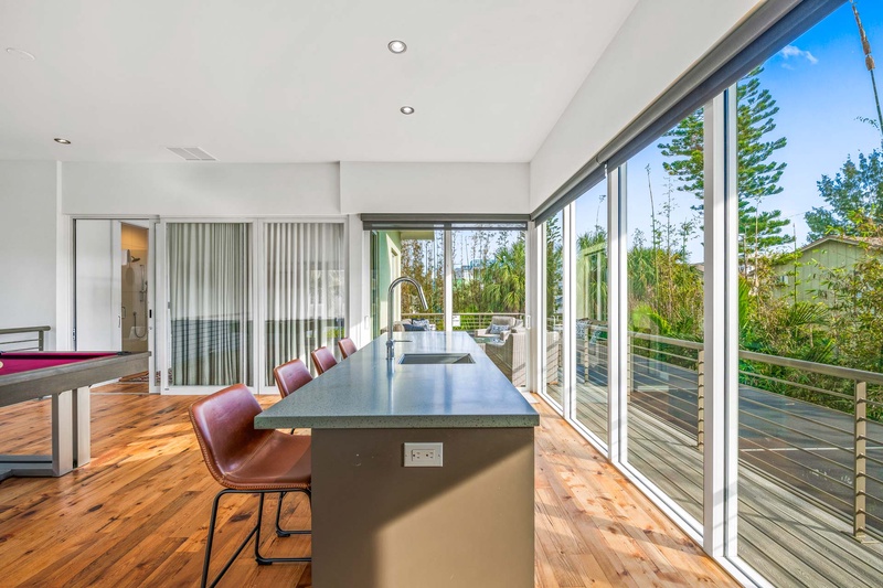 Game Room Wet Bar and Balcony View