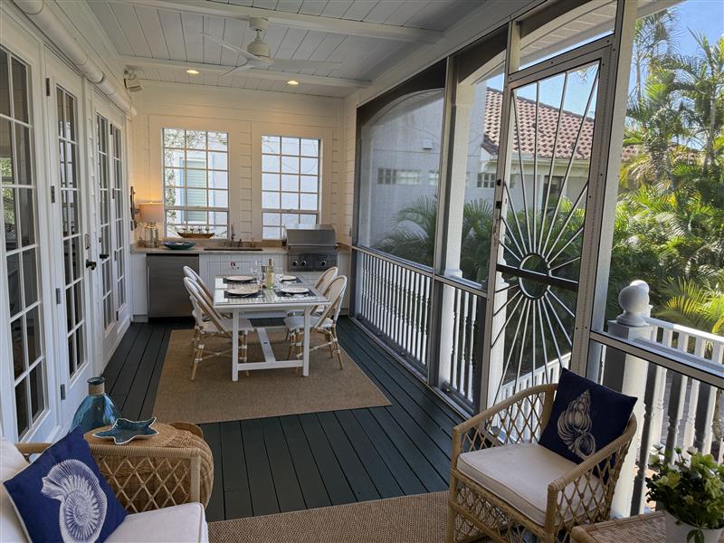 balcony dining and lounge area
