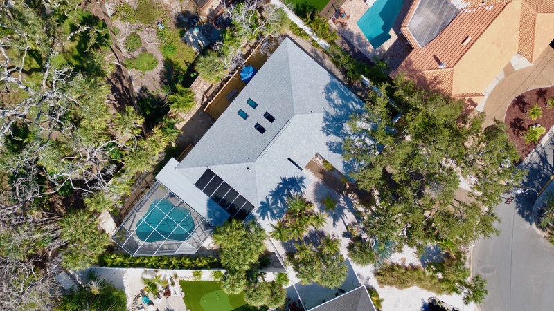 Private house with sparkling pool