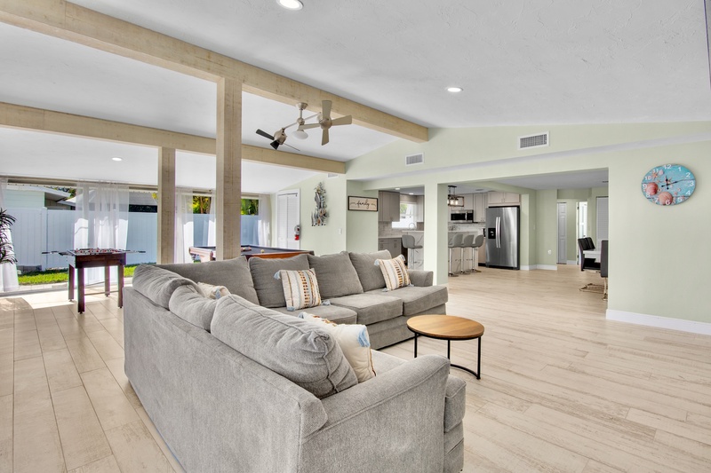 Bright open-concept living space