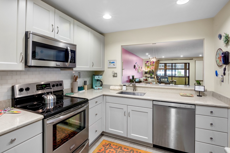 Bright kitchen with cooking essentials