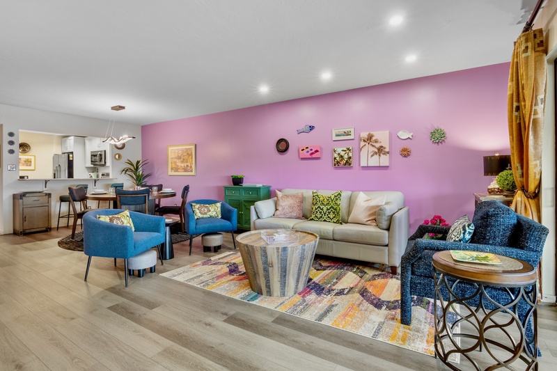 Inviting lounge area with natural light