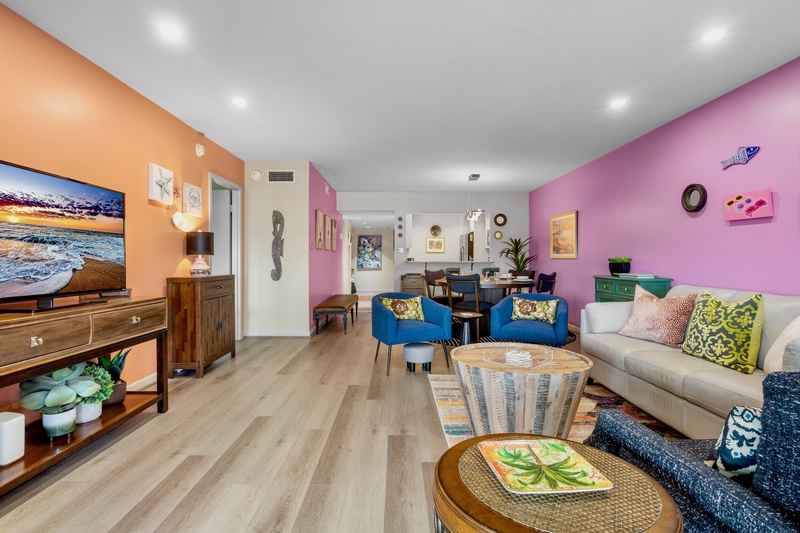 Comfortable living area for relaxing