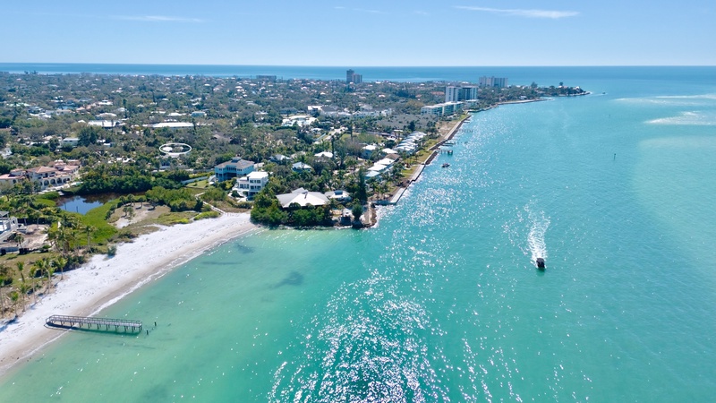 Aerial View of home near the beach