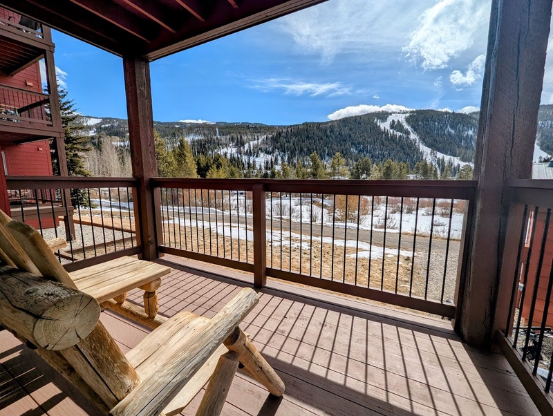 Private balcony with ski hill views #winter