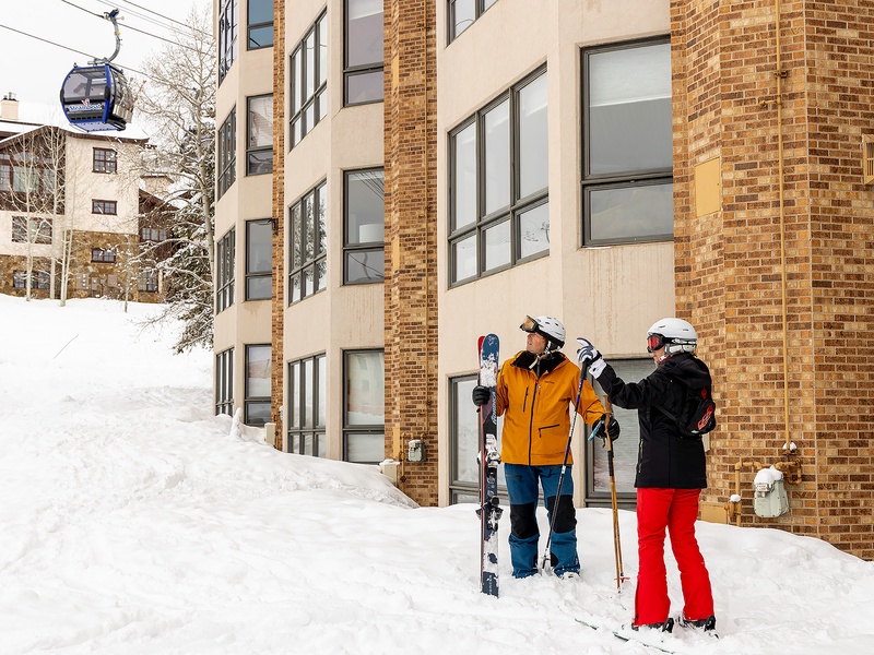 Modern mountain retreat with ski-in access, where fresh powder meets your doorstep and the gondola whisks you to alpine adventures.