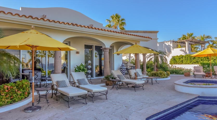 Pool deck and Jacuzzi