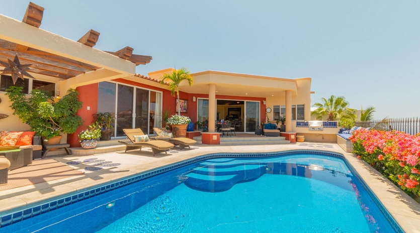 Pool patio lounging