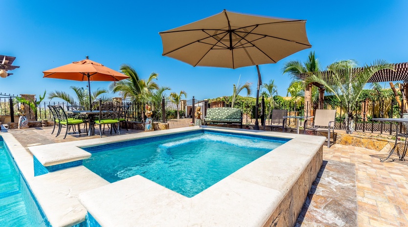Pool and Jacuzzi patio with shade