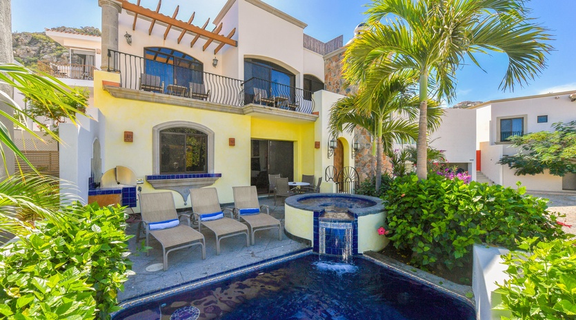 Poolside view of patio