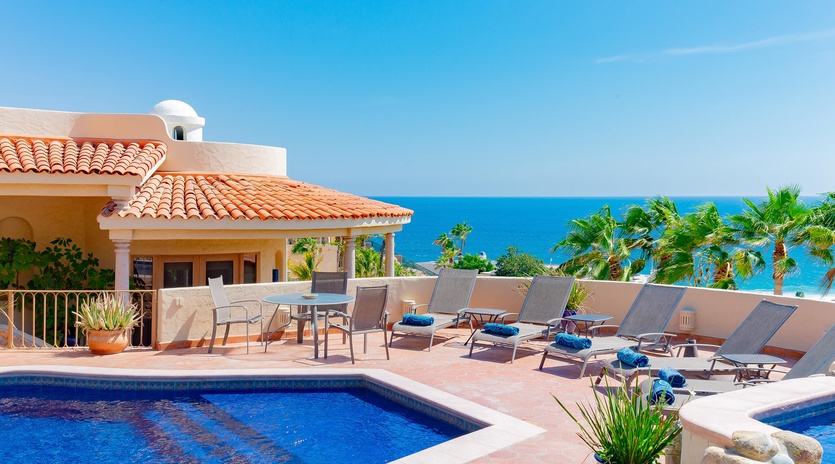 Pool and lounge with gorgeous ocean view