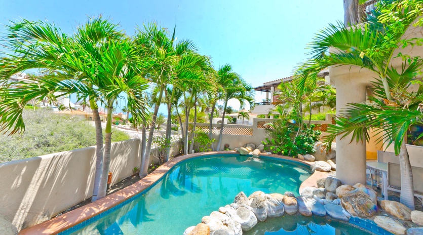 Pool view with stones