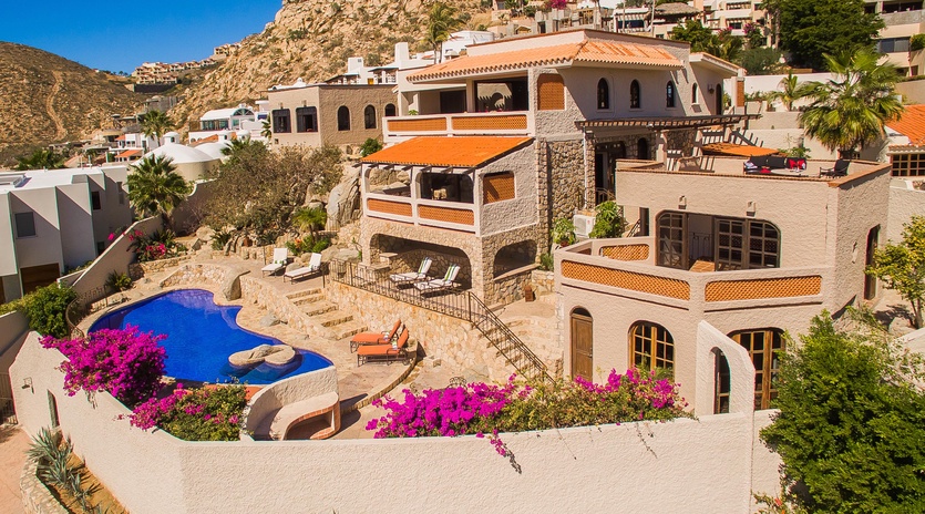 View of villa and pool