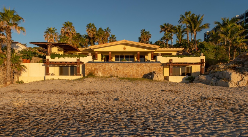 Beachfront view of villa