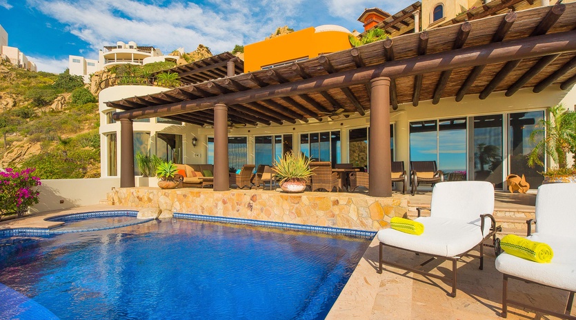 Large pool patio and Jacuzzi